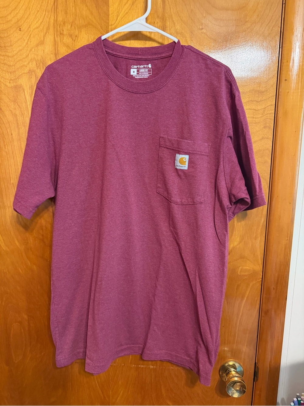 Carhartt Short-Sleeve Pocket Tee in Maroon